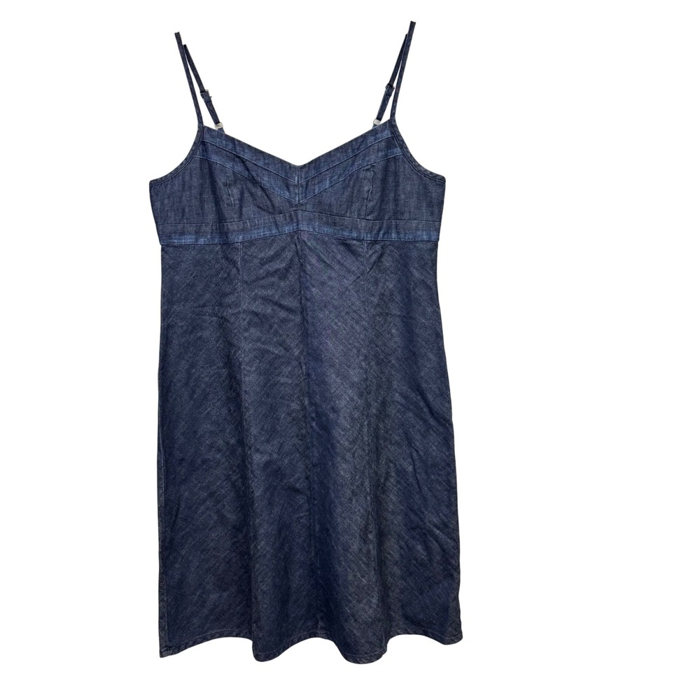 Vintage GAP Denim Dress 16 Dark Wash Blue Y2K 90s Indie Summer Spaghetti Strap